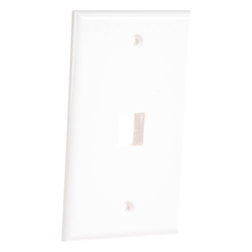 Placa de Pared de 1 Puerto, Keystone, Color Blanco