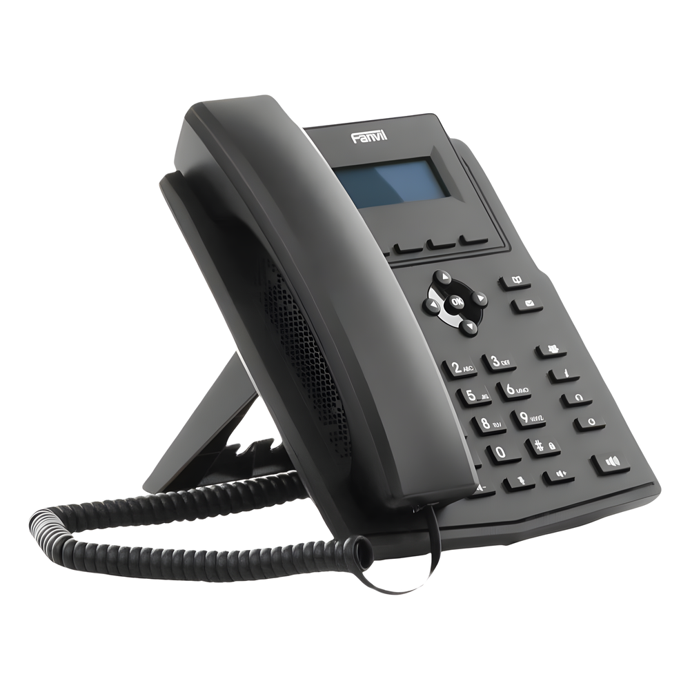 Teléfono IP / 2 Líneas SIP / Pantalla LCD 2.3" 132x64 / Audio HD G.722 y Opus / Conferencia 6 Vías / PoE 802.3af / Puertos Ethernet Duales Gigabit / Soporte EHS