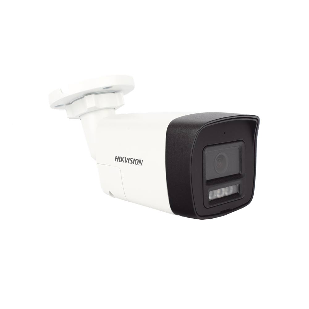 [Audio Bidireccional + Dual Light + ColorVu] Bala TURBOHD 3K  (5 Megapixel) / Lente 2.8 mm Angulo de vision 112° / 30 mts IR EXIR + 20 mts Luz Blanca / Micrófono y Bocina Integrado / Exterior IP67 / Metal / dWDR