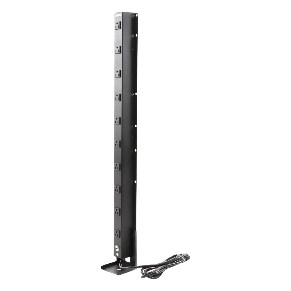 PDU Vertical de 10 Contactos (NEMA 5-15R). Volt. Ent./Sal.: 120Vca/15A compatible con Racks EIRL y EIQR.