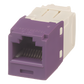 Conector Jack RJ45 Estilo TG, Mini-Com, Categoría 6, de 8 Posiciones y 8 Cables, Color Violeta