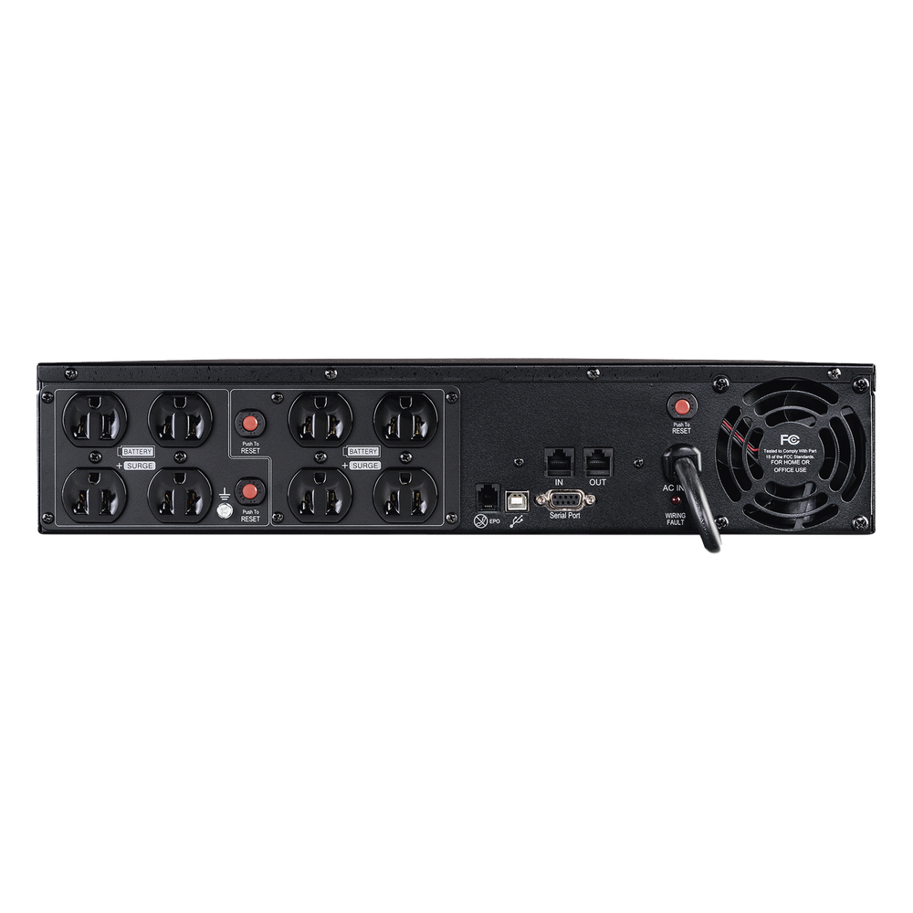 UPS de 1500 VA/1050 W, Topología Línea Interactiva, Entrada 120 Vca NEMA 5-15P, Onda Senoidal Pura, Torre o Rack 2 UR, Con 8 Tomas NEMA 5-15R