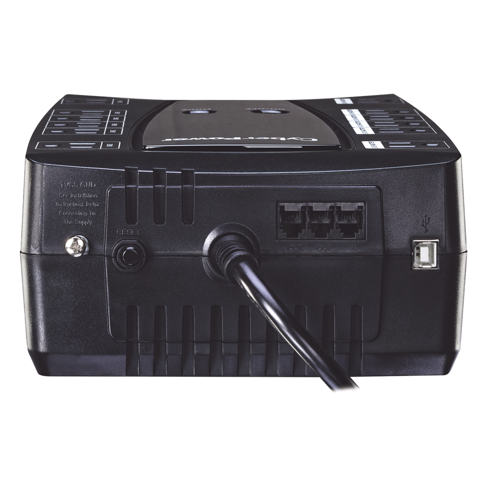UPS de 750 VA/450 W, Topología Línea Interactiva, Entrada 120 Vca NEMA 5-15P, Tipo Gabinete Compacto, Con 12 Tomas NEMA 5-15R