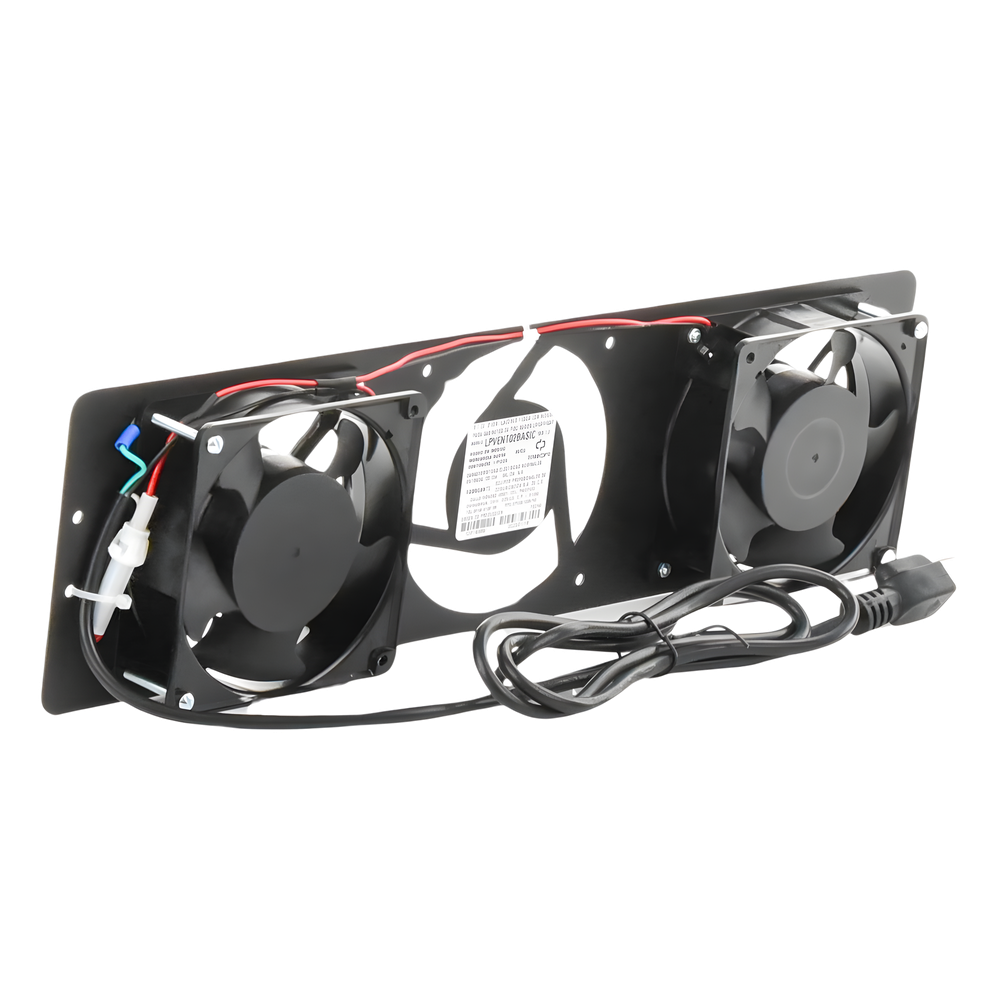 Kit de 2 Ventiladores 110 Vca (12 x 12 cm) con Clavija para Gabinete de Piso
