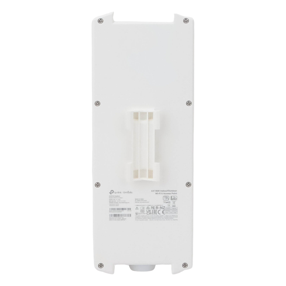 Punto de Acceso Omada Exterior-Interior / Wi-Fi 6 AX1800 MU-MIMO 2x2 / Mesh Omada / Alta Densidad de Usuarios / Configuración por Controlador o Stand-Alone / Para Montaje en Mástil/ Pared / Alimentación PoE+
