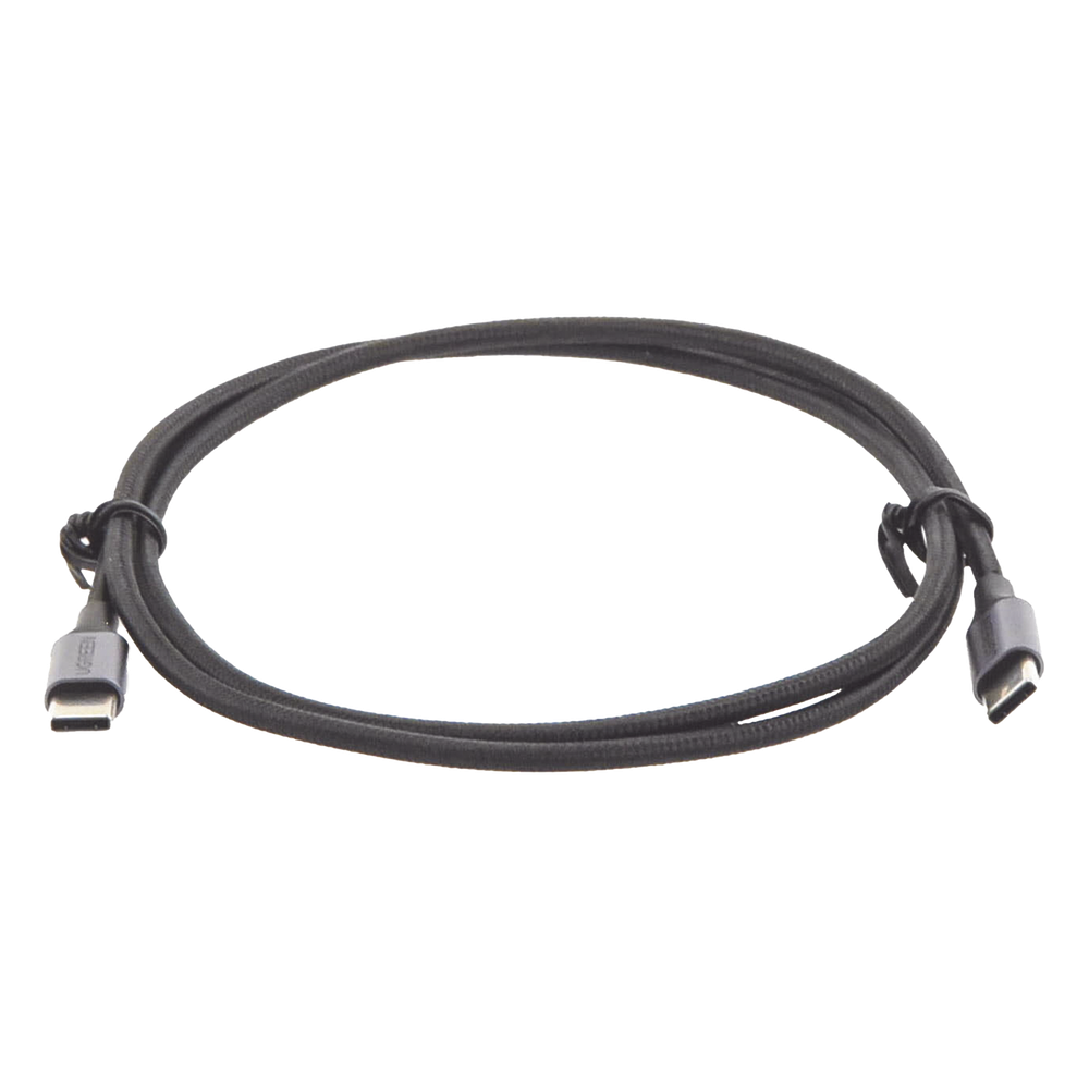 Cable USB-C a USB-C | 1 Metro (3.28 Pies) | Transferencia de Datos de 480 Mbps | Carga Rápida de Hasta 60W | QC 4.0/3.0/2.0 | PD3.0 | FPC | AFC | Protección Integrada | Caja de Aluminio | Nylon Trenzado | Color Negro