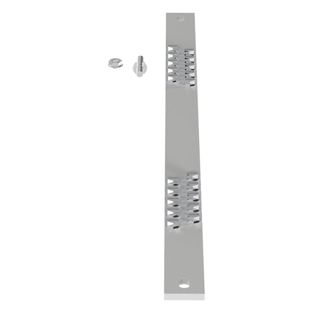 Barra de Conexión a Tierra, Para Rack de 19", Con 20 Orificios Para Conexión Rápida de Equipos, Incluye 20 Tornillos # 12-24 x 1/2" Instalados