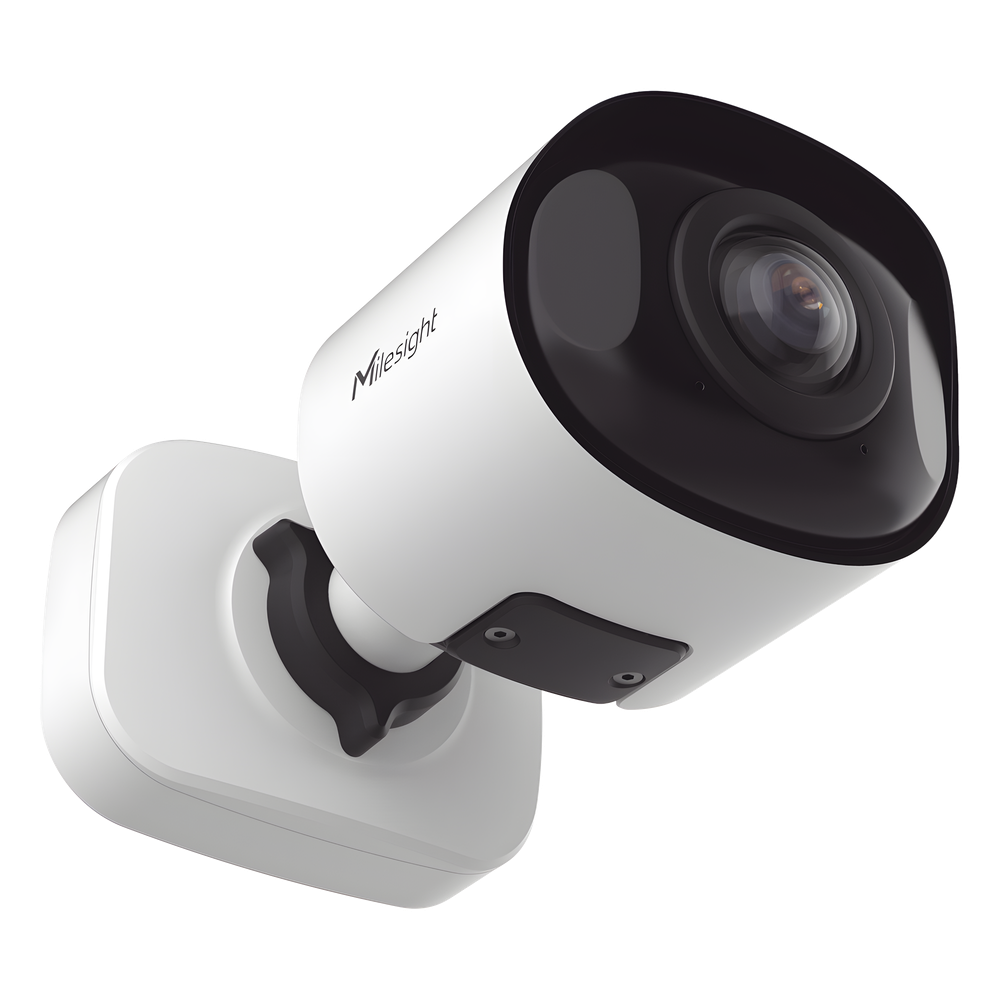 Cámara Bullet de Red Mini Panorámica 180° AI / 4K / Super WDR 120dB / Micrófono Integrado / IP67-IK10 / Soporte PoE / Almacenamiento 1TB / Analítica IA VCA 8 Modos
