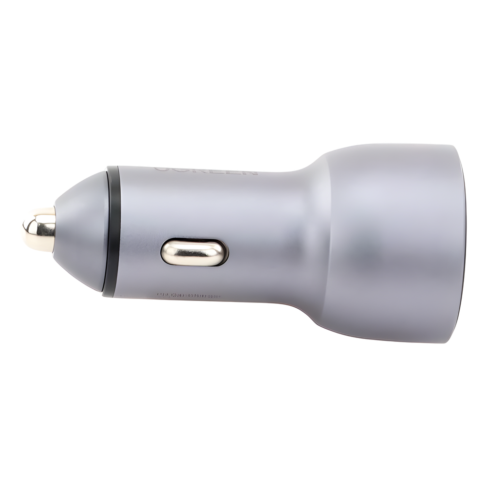 Cargador de Auto 52.5W | Puerto USB-A y USB-C | Carga Rápida | Compatible con Vehículos de 12 y 24 VCD | PD3.0 + QC3.0 | Chip Inteligente | Diseño Compacto Mayor Eficiencia Energética | Caja de Aluminio