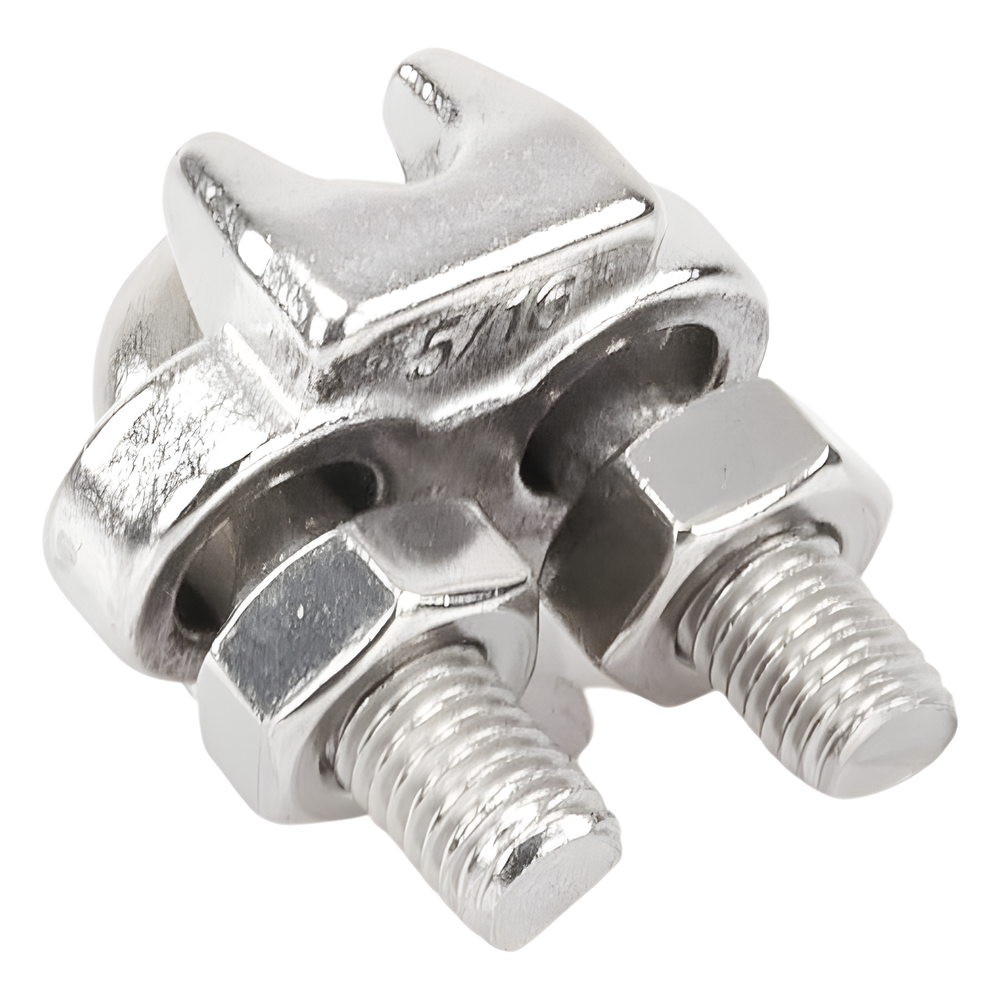 Nudo/ Perro/ Abrazadera Acero Forjado para Cable de 5/16", Acero Inoxidable.