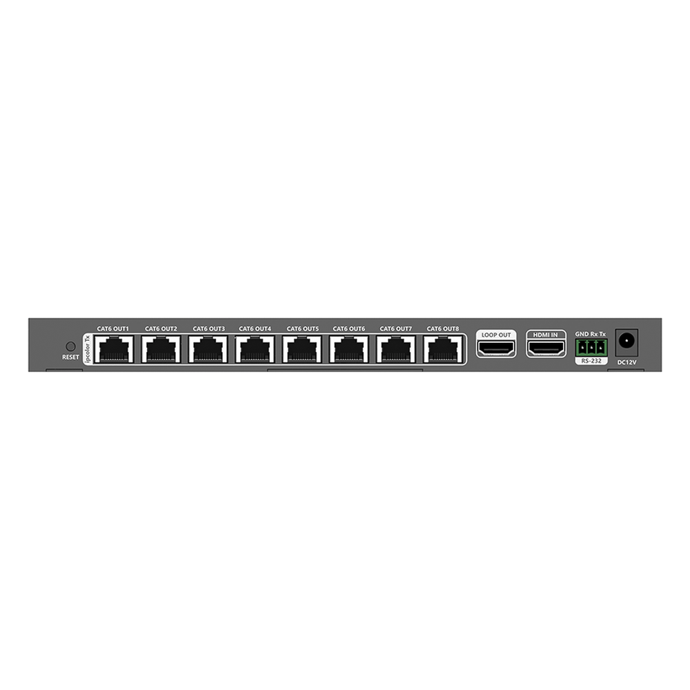 Kit Divisor y Extensor HDMI | 1x8 | Hasta 70 m |Resolución 4K @ 60 Hz |  Cat 6/6a/7 | IPCOLOR | CERO LATENCIA | Puerto S/PDIF | EDID | RS232 | Salida Loop / PoC