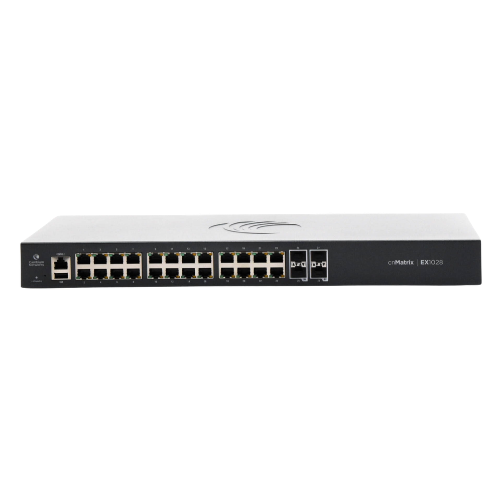 Switch cnMatrix EX1028  de 24 puertos Gigabit Ethernet y 4 SFP, Capa 2,  gestión en la nube