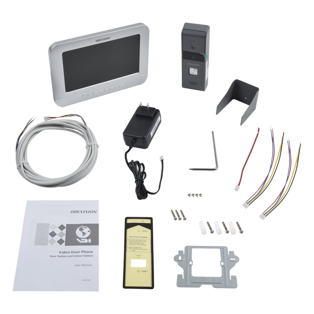 Kit de Videoportero Analógico con Pantalla LCD a Color de 7" / Frente de Calle para Exterior IP65 / Salida de Relevador