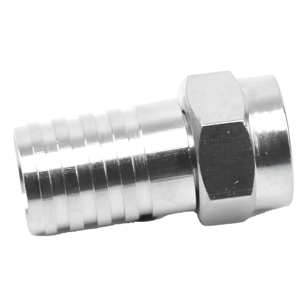 Conector F Macho, Plegable de Doble Blindaje para cable RG-59, Cuerpo de Bronce Niquelado.