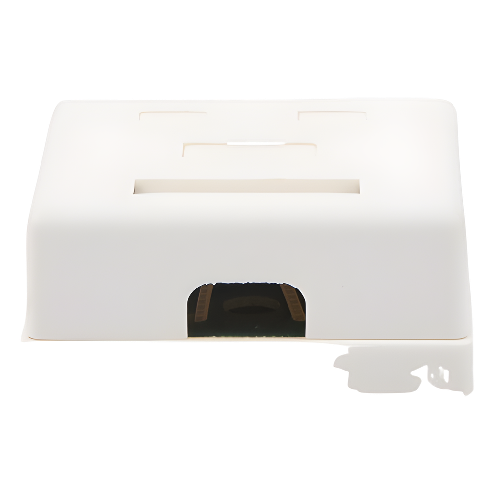 Caja de Pared con 2 Puertos, Incluye 2 Jacks UTP Cat5e Keystone