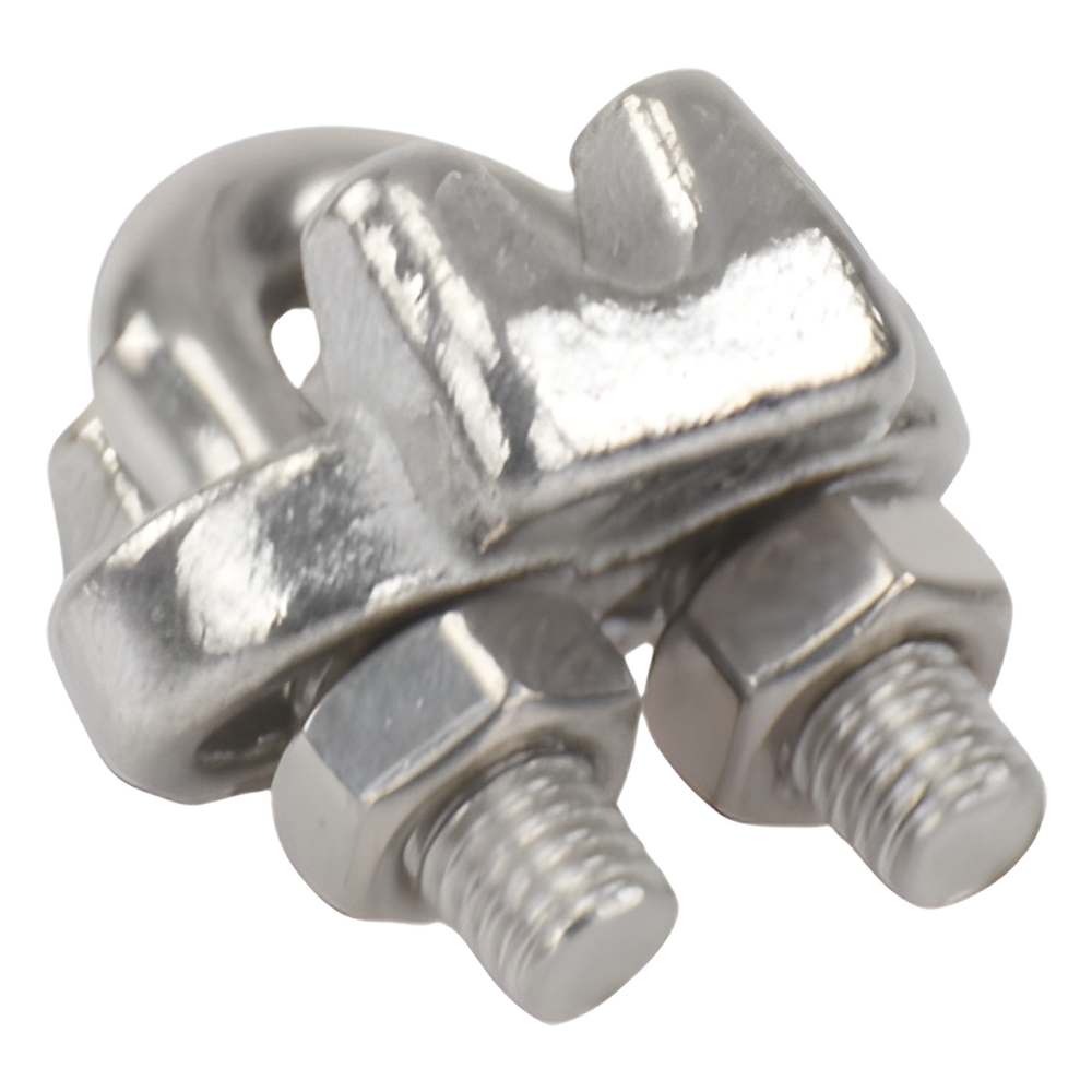Nudo/ Perro/ Abrazadera Acero Forjado para Cable de 1/8", Acero Inoxidable.
