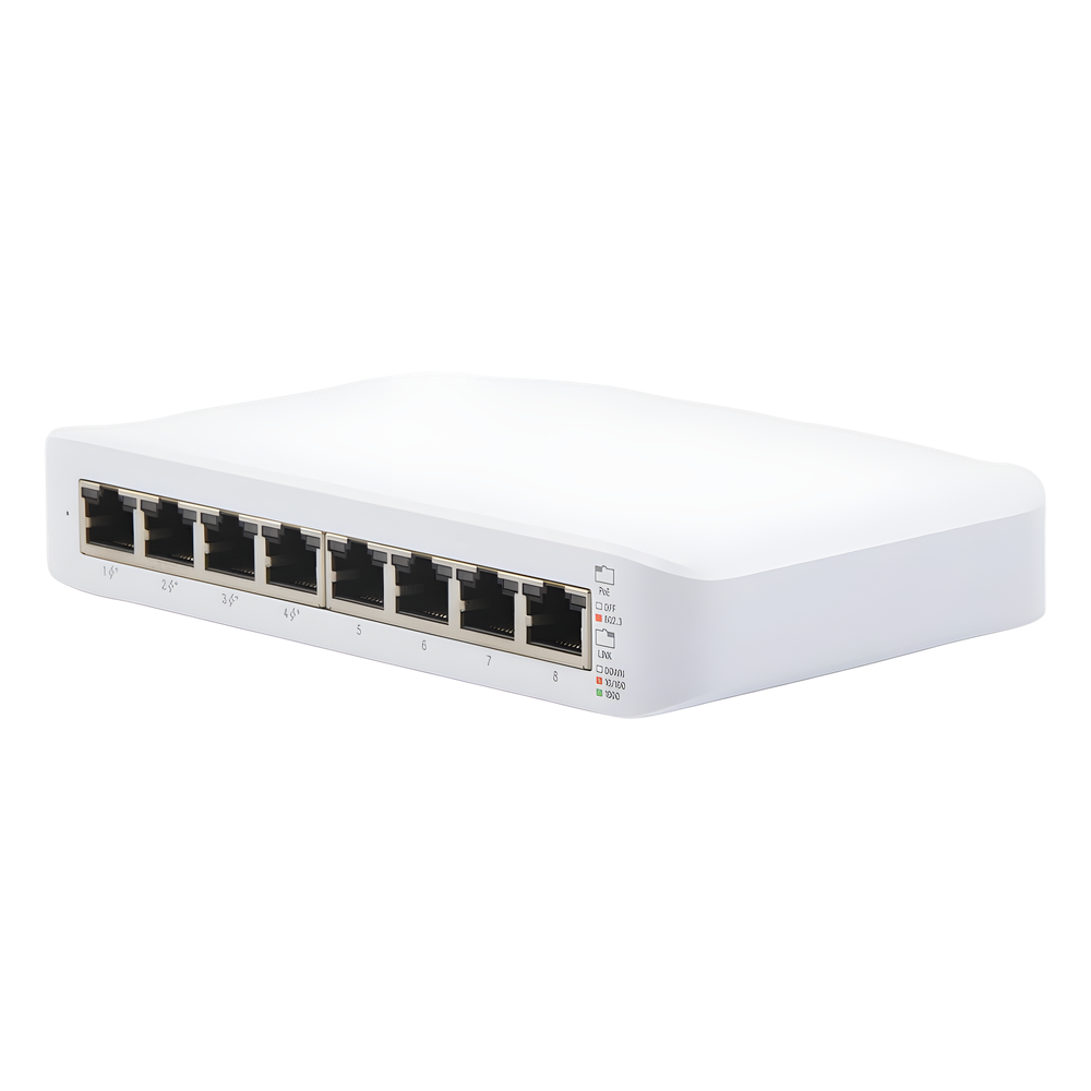 Switch UniFi Lite Administrable PoE de 8 Puertos 10/100/1000 Mbps (4 puertos 802.3af/at), 52 W