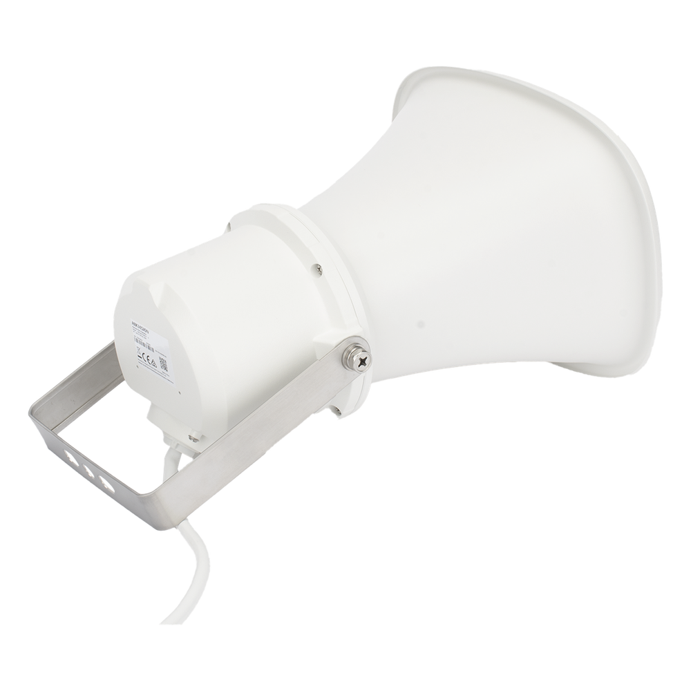 Bocina (Altavoz IP ) | Tipo Trompeta | 25 Watts | No requiere amplificador | 24VCD | Exterior IP67 | Metal | Entrada de alarma | Voceo en tiempo real | Calendarización de audios | Síntesis de Voz (TTS)