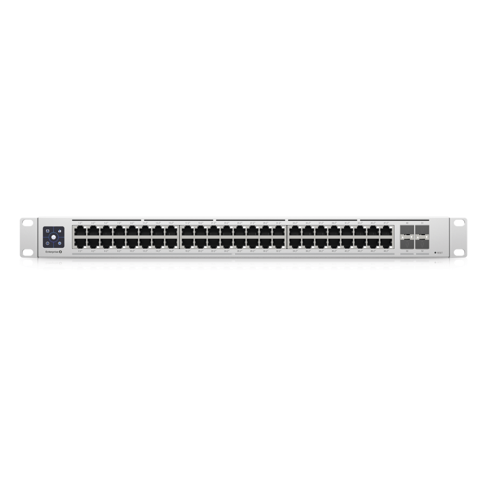 UniFi Switch Enterprise administrable capa 3, 48 puertos 2.5GbE RJ45 POE+, 4 puertos 10G SFP+, 720W, con pantalla táctil de 1.3"