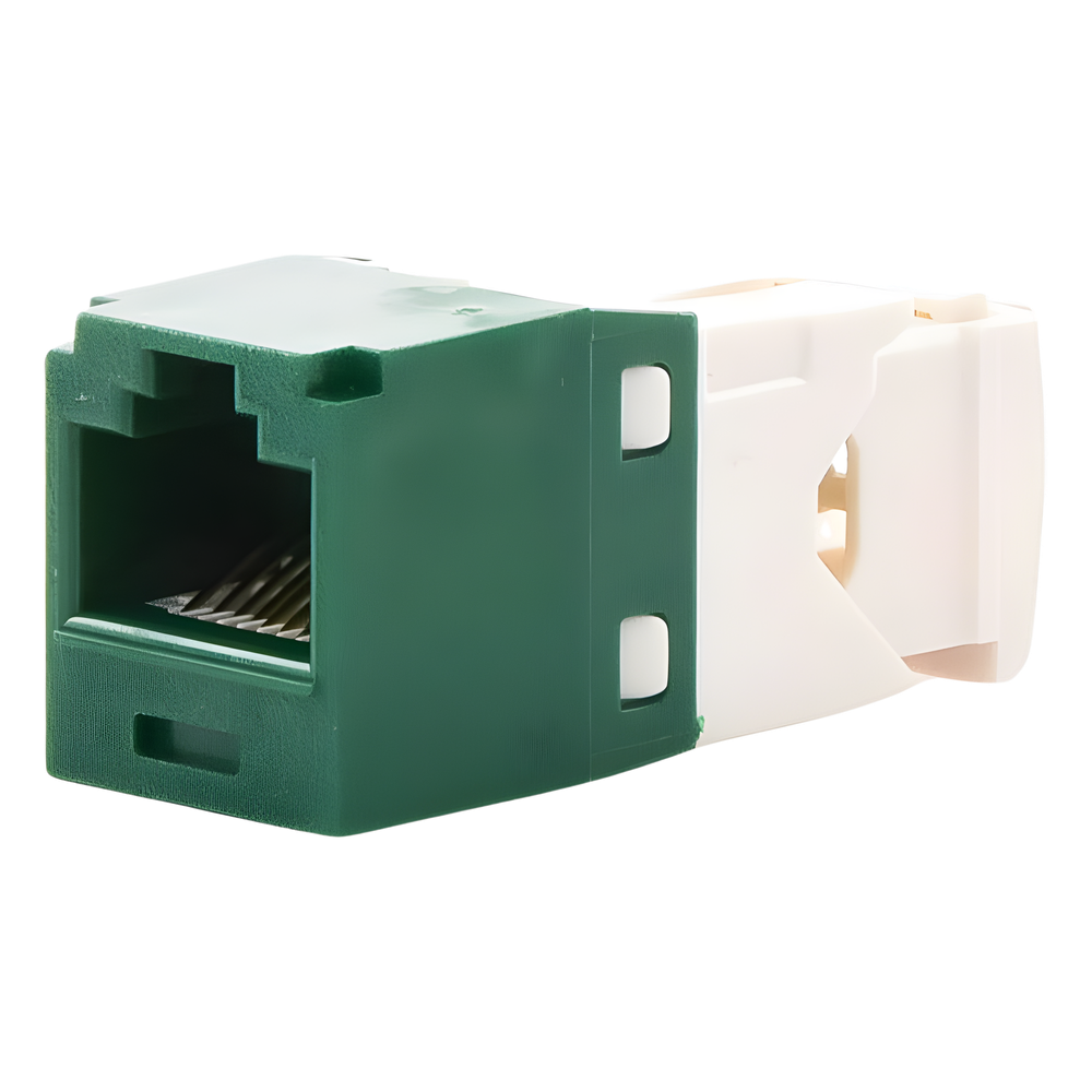 Conector Jack RJ45 Estilo TG, Mini-Com, Categoría 6, de 8 Posiciones y 8 Cables, Color Verde
