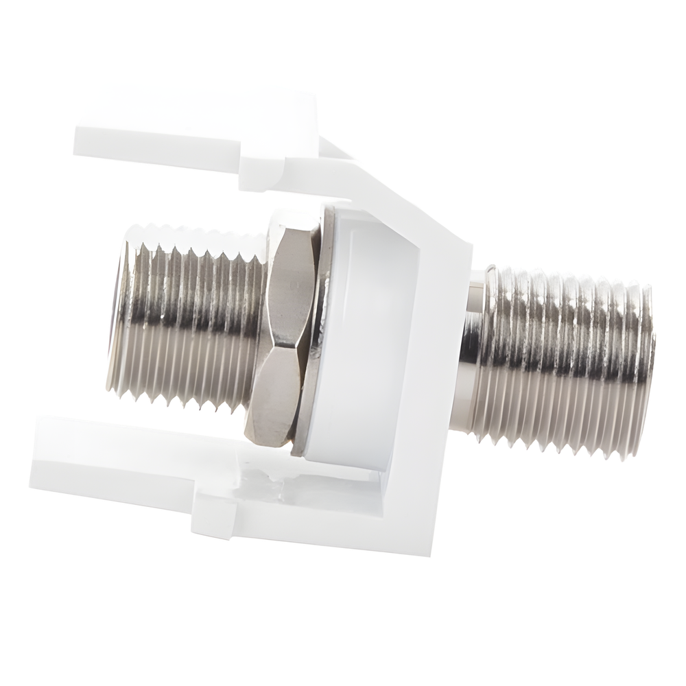 Módulo Acoplador Coaxial Tipo F, Keystone, de 75 Ohms, 3.0 GHz, Color Blanco