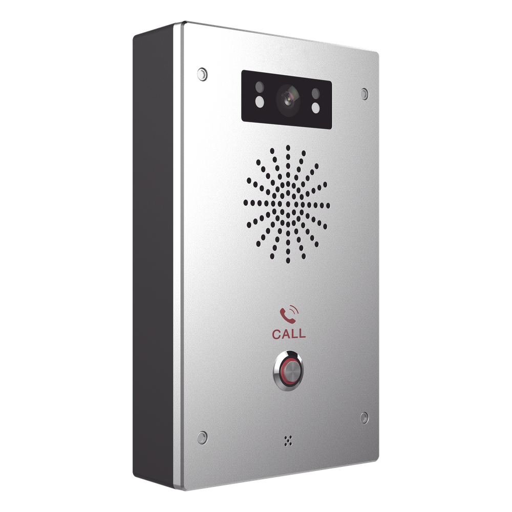 Video Intercomunicador IP / 2 Líneas SIP / Cámara 2MP 1080p / 2 Relevadores / ONVIF / IP65 e IK10 / PoE 802.3af / Audio HD / Visión Nocturna IR / -40°C a 70°C