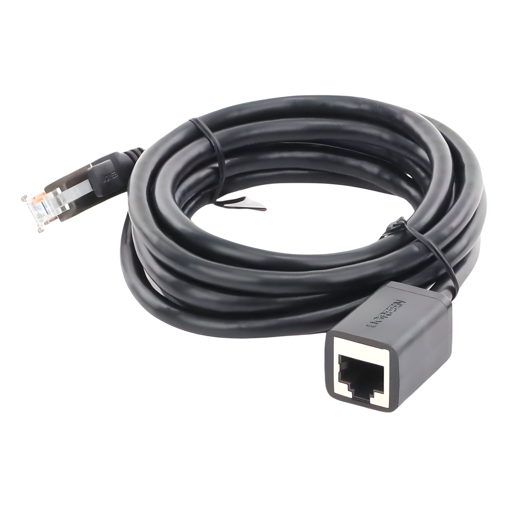 Cable de Extensión Cat6 RJ45 F/UTP / Macho a Hembra / 2 Metros (6.56 Pies) / Método de Conexión 568B / Velocidad de Transmisión 1000Mbps / Ancho de Banda del Canal 250MHz / Caja de Cobre / Negro