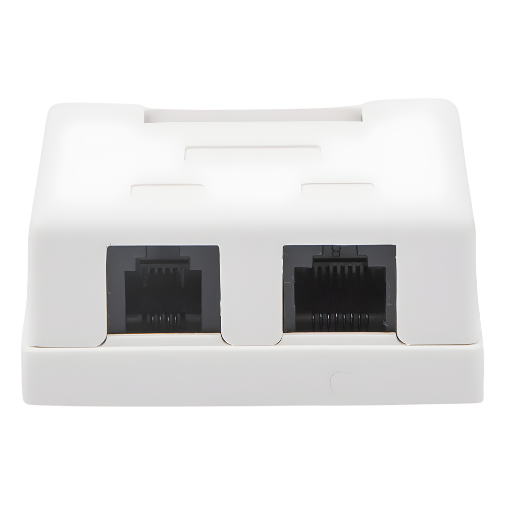Caja de Pared con Jack UTP Cat5e y Jack RJ11 Telefónico