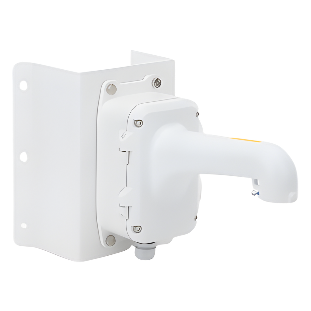 Montaje de Esquina con Caja de Conexión para Domos PTZ epcom y HIKVISION / Fabricado con Aleación de Aluminio y Acero