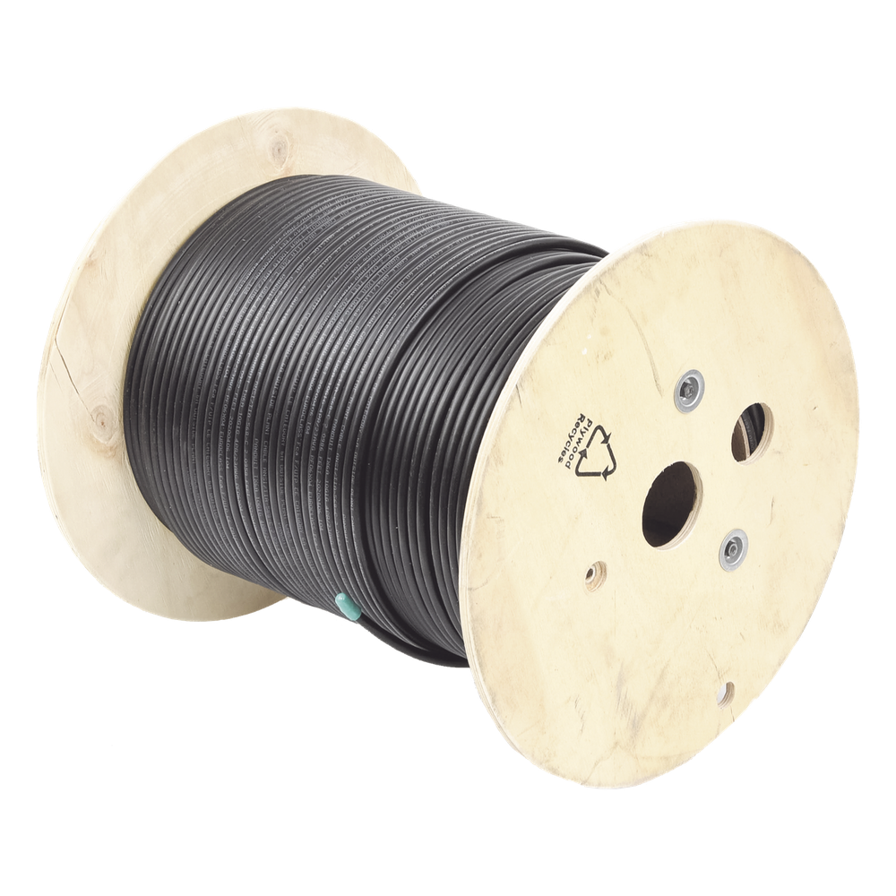 Bobina de Cable Planta Externa con Gel, de 4 Pares, Cat6A, Blindado F/UTP, Color Negro, 305 Metros (1000 Pies)