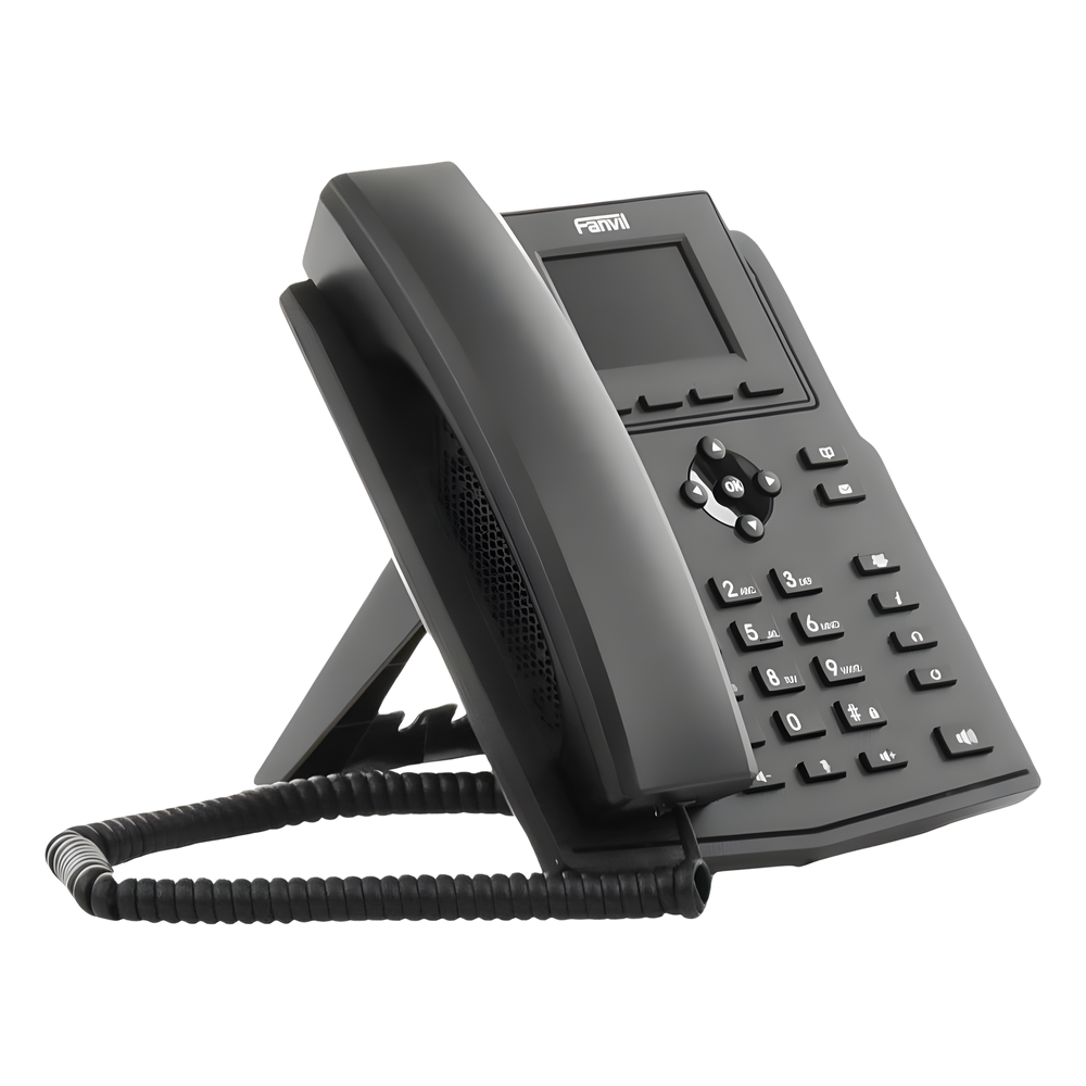 Teléfono IP empresarial para 4 líneas SIP con pantalla LCD de 2.4 pulgadas a color, Opus y conferencia de 3 vías, PoE.