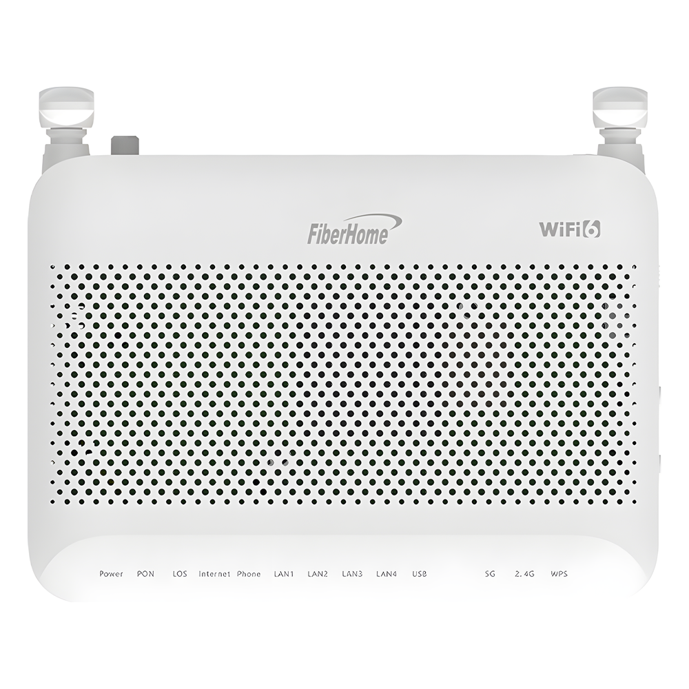 ONU GPON WiFi (2.4/5 GHz), 2 antenas de 5 dBi, Compatible con OLT de Terceros, MIMO 2x2, 4 puertos Gigabit + 1 POTS + USB, conector SC/UPC (Gestión WAN desde la Interfaz de la ONU)