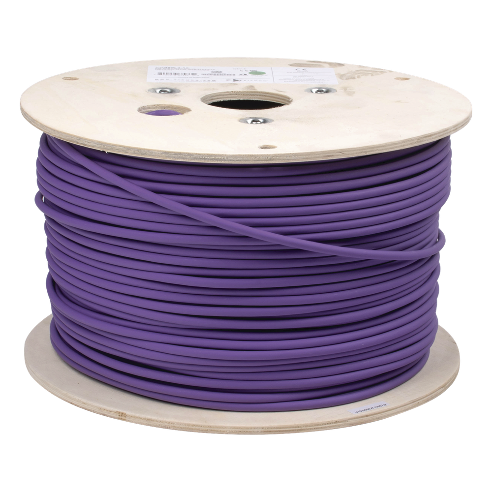 Bobina de Cable Blindado F/UTP de 4 Pares, Z-MAX, Cat6A, Soporte de Aplicaciones 10GBase-T, LS0H (Libre de Gases Toxicos), Color Violeta, 305 Metros (1000 Pies)