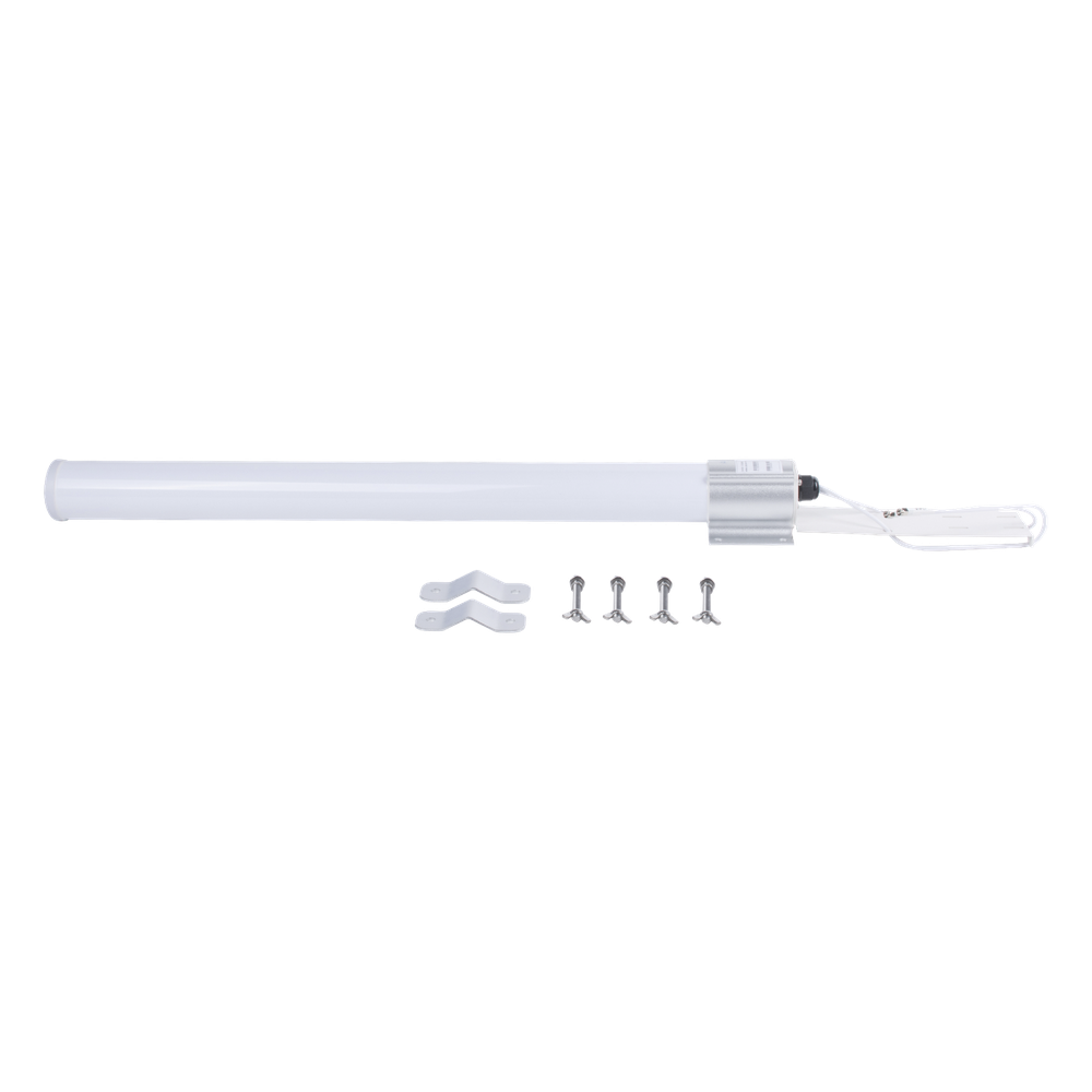 Antena Omnidireccional en 2.4 GHz, Rango de Frecuencias (2.3 - 2.5 GHz), Ganancia de 10 dBi, Doble Polaridad MIMO 2x2, Incluye Jumpers