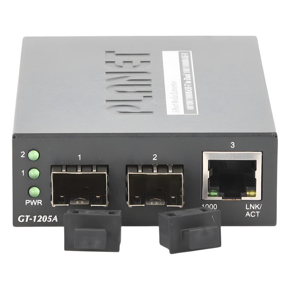 Convertidor de Medios con Doble Puerto SFP 1000BASE-FX/SX/LX y Puerto Ethernet 1000Base-T