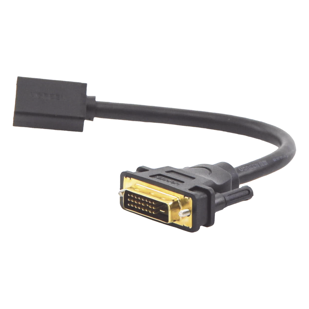 Convertidor DVI Macho a HDMI Hembra | Bidireccional | DVI 24+1 | 1080P@60Hz | Cable de 22 cm (8.66 Pulgadas) | Negro