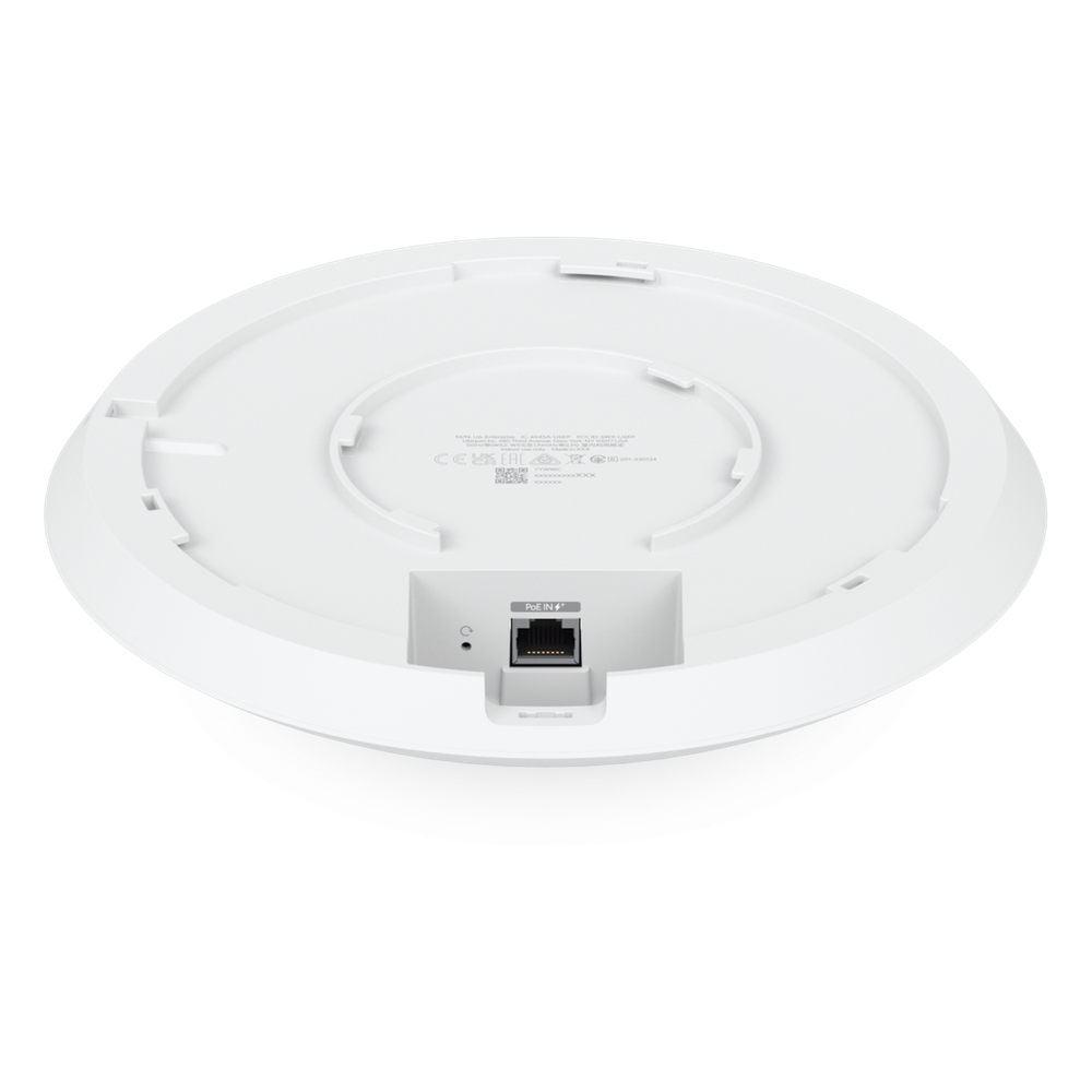 Punto de Acceso UniFi WiFi 6E Enterprise, alta densidad, hasta 600 usuarios, Mu-MIMO 4x4, bandas 2.4/5/6 Ghz, (1) puerto RJ45 2.5G (POE+ no incluido)