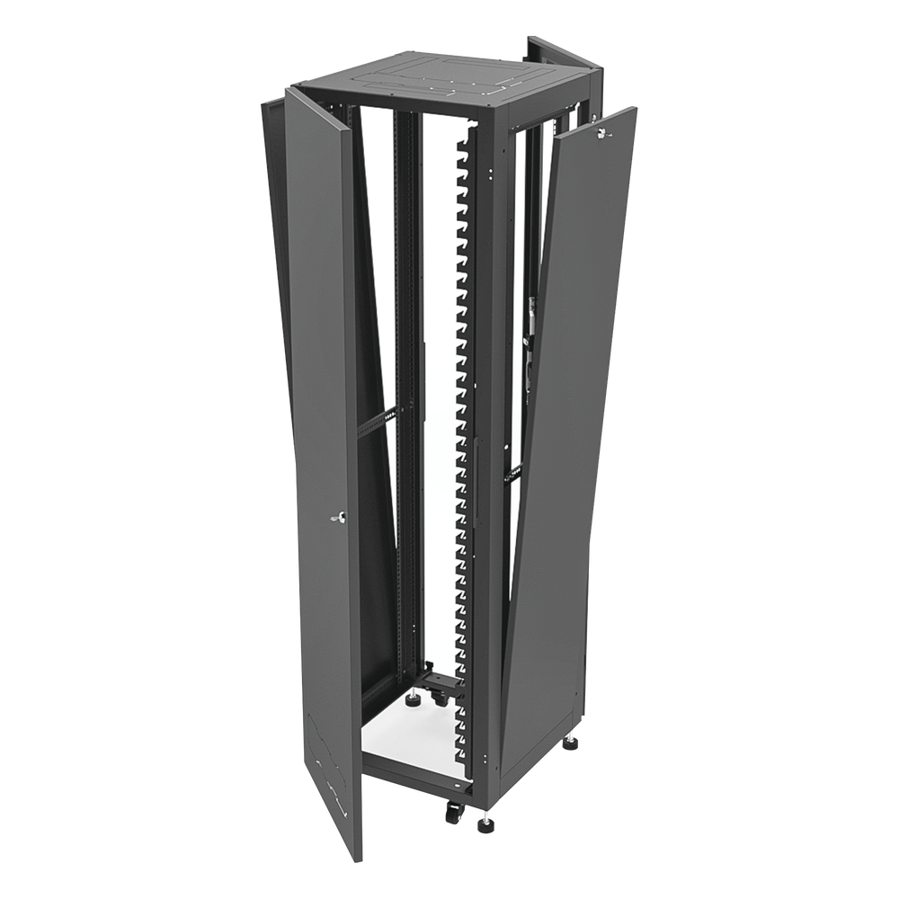 Gabinete para Telecomunicaciones Rack Estándar de 19", 42UR, 600 mm Ancho x 600 mm Profundidad. Fabricado en Acero, Se envía el Gabinete Armado.
