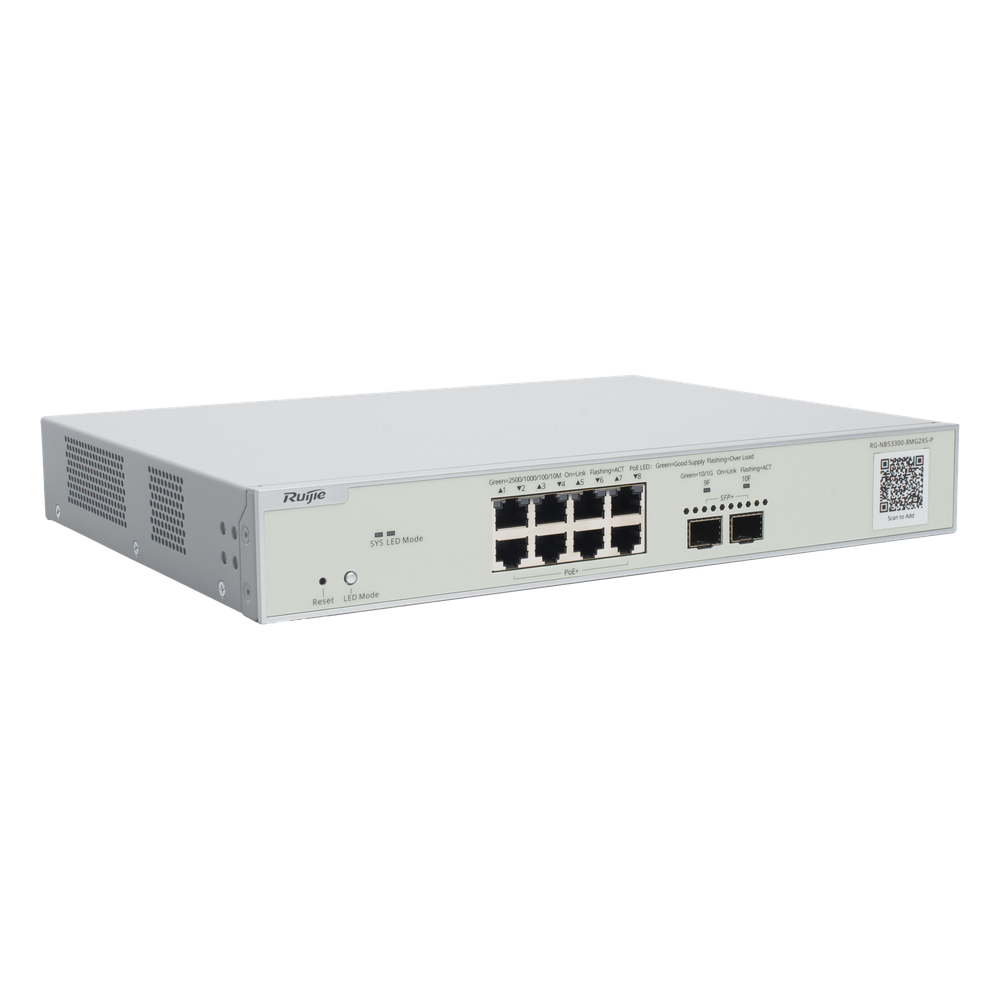 Switch Multi-Gigabit PoE+ Capa 2 con 8 Puertos 2.5G PoE+ hasta 240W y 2 Uplink SFP+ 10G ,Administrable Cloud, Diseñado Para Access Points WiFi 6/7