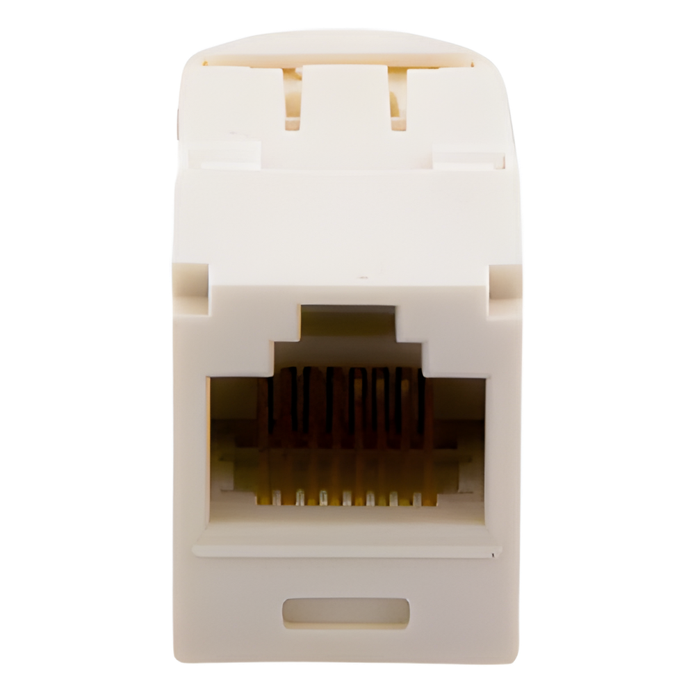 Conector Jack RJ45 Estilo TG, Mini-Com, Categoría 6, de 8 Posiciones y 8 Cables, Color Blanco Mate