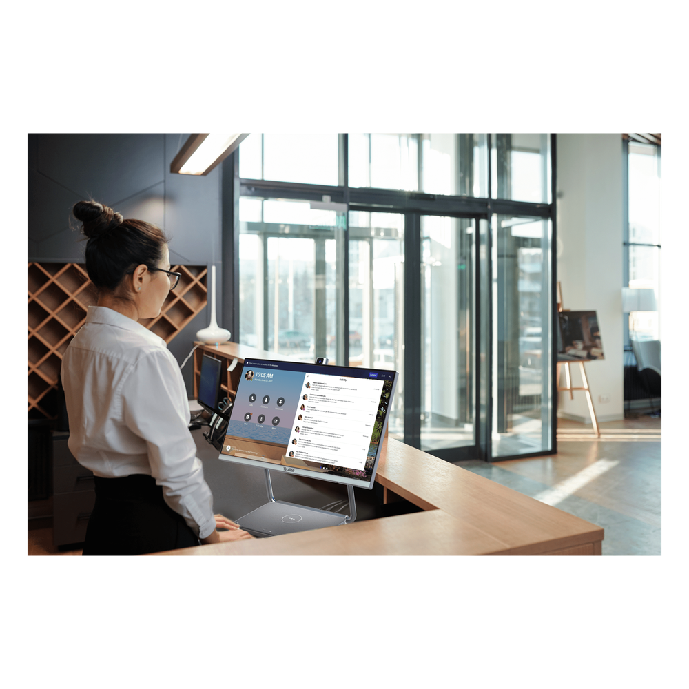 Sistema de Videoconferencia Todo en Uno DeskVision A24 de Yealink con cámara 4K y pantalla táctil de 24”