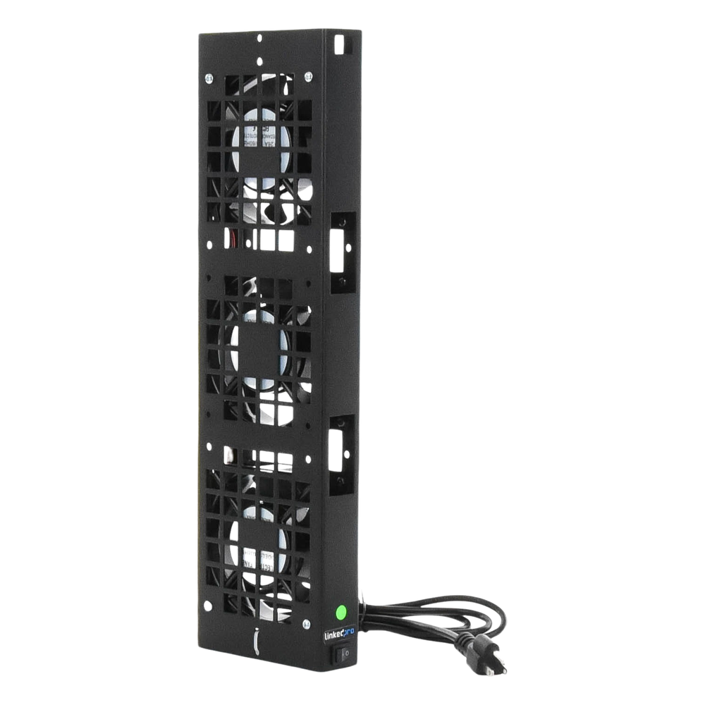 Kit de 3 Ventiladores 110 Vca (12 x 12 cm) con Clavija para Gabinete de Piso