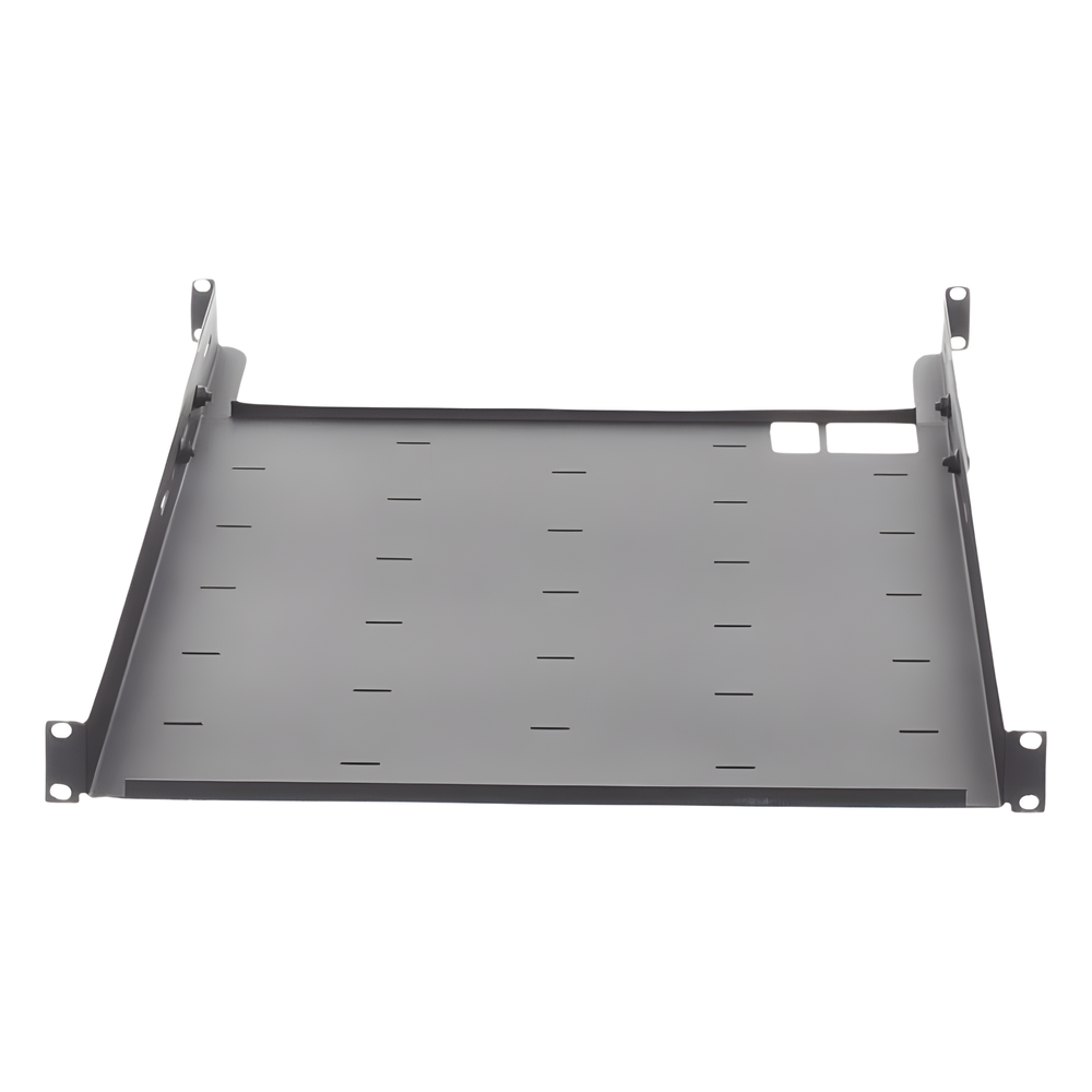 Charola Ajustable para Rack de 19" de 4 postes de 1 Unidad de Espacio. Profundidad de 633 a 816 mm
