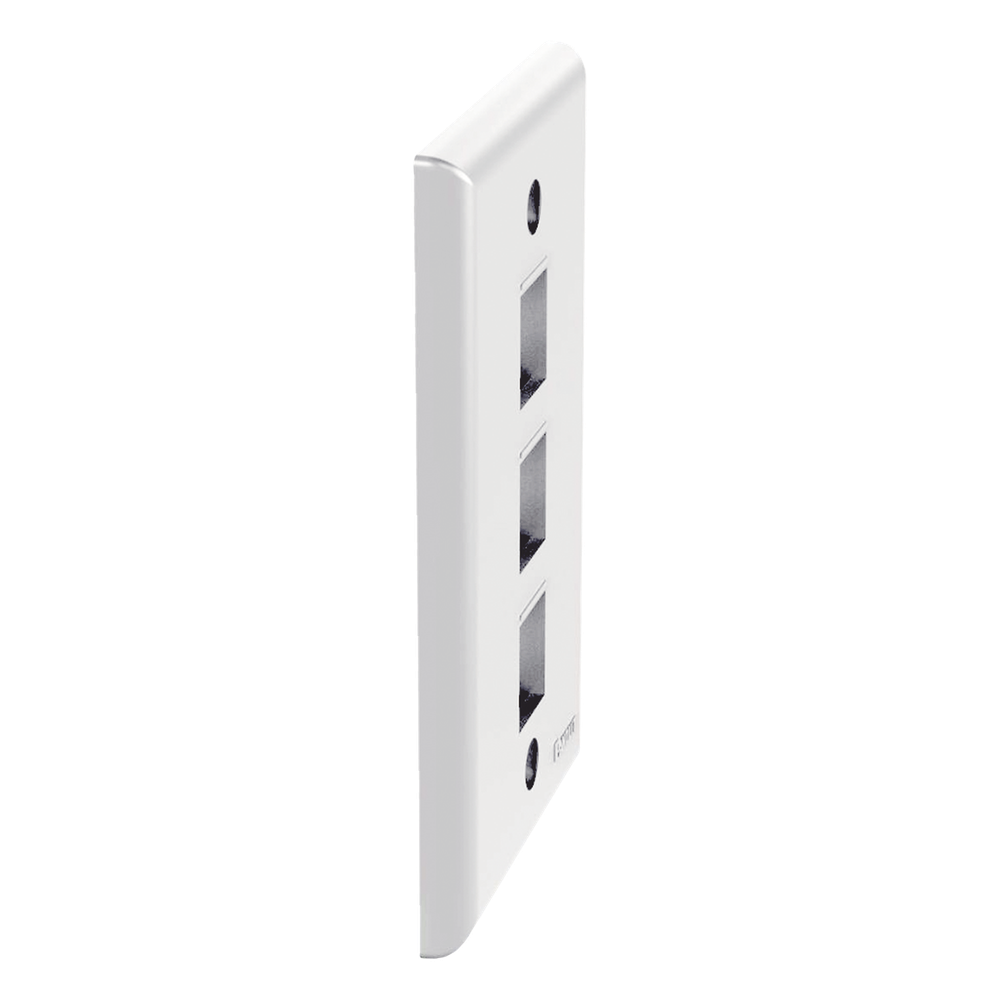 Placa de Pared Vertical, Salida Para 3 Puertos Keystone, Color Blanco