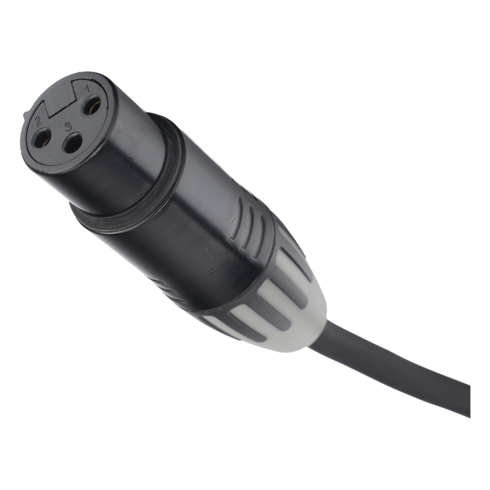 Cable XLR | 3 polos | Conector Hembra-Macho | Serie M | Carcasa Negra | Contactos Dorados | Ideal para Microfonía | Longitud 10m