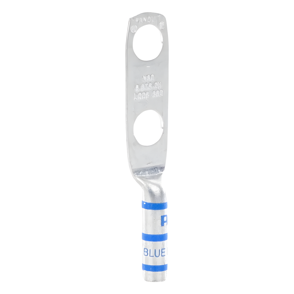 Zapata de compresión LCC6-38D-L para cal. 6 Awg, Doble barreno para tornillo prisionero de 3/8, Espaciado de orificio 25.4mm, 1 Pz