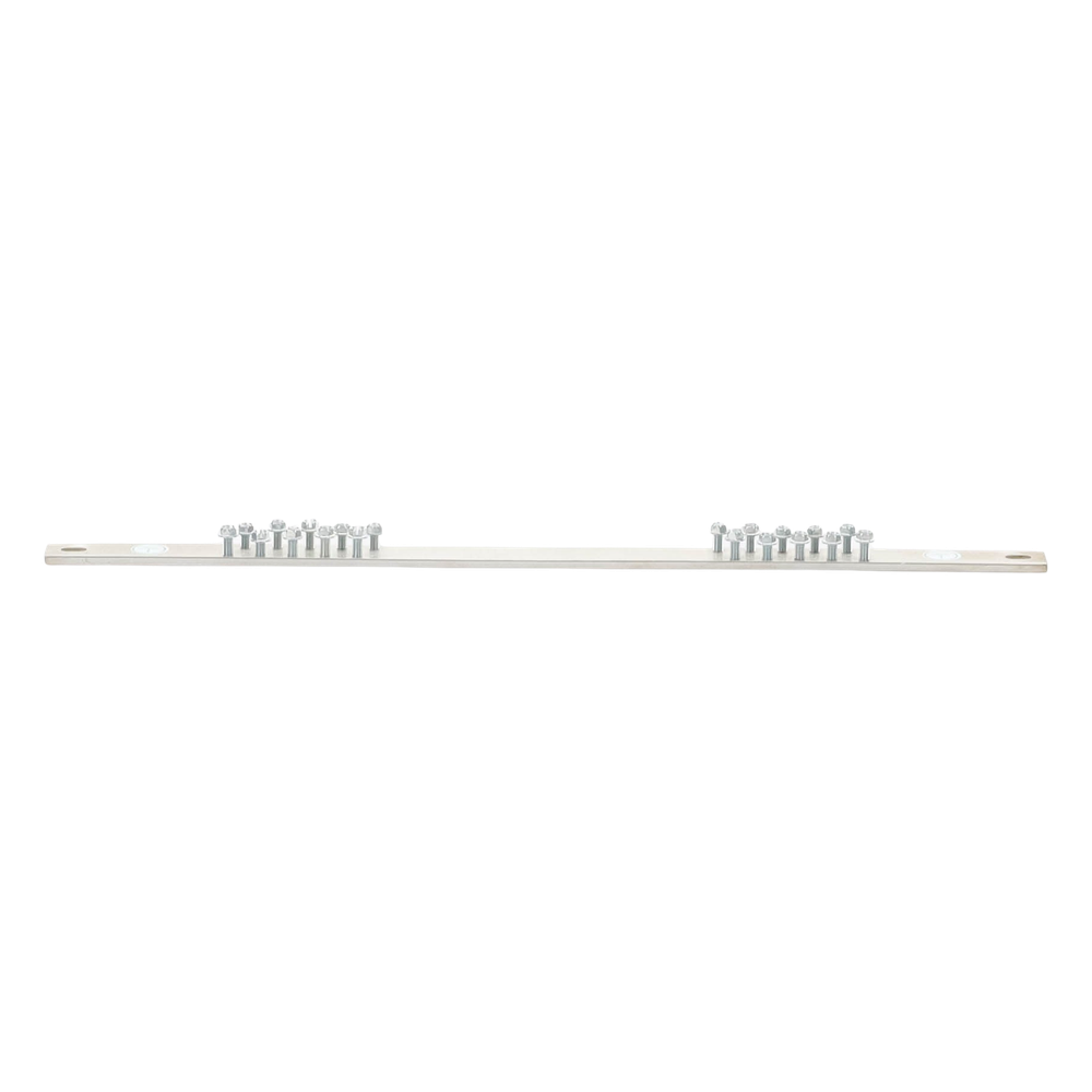 Barra de Conexión a Tierra, Para Rack de 19", Con 20 Orificios Para Conexión Rápida de Equipos, Incluye 20 Tornillos # 12-24 x 1/2" Instalados