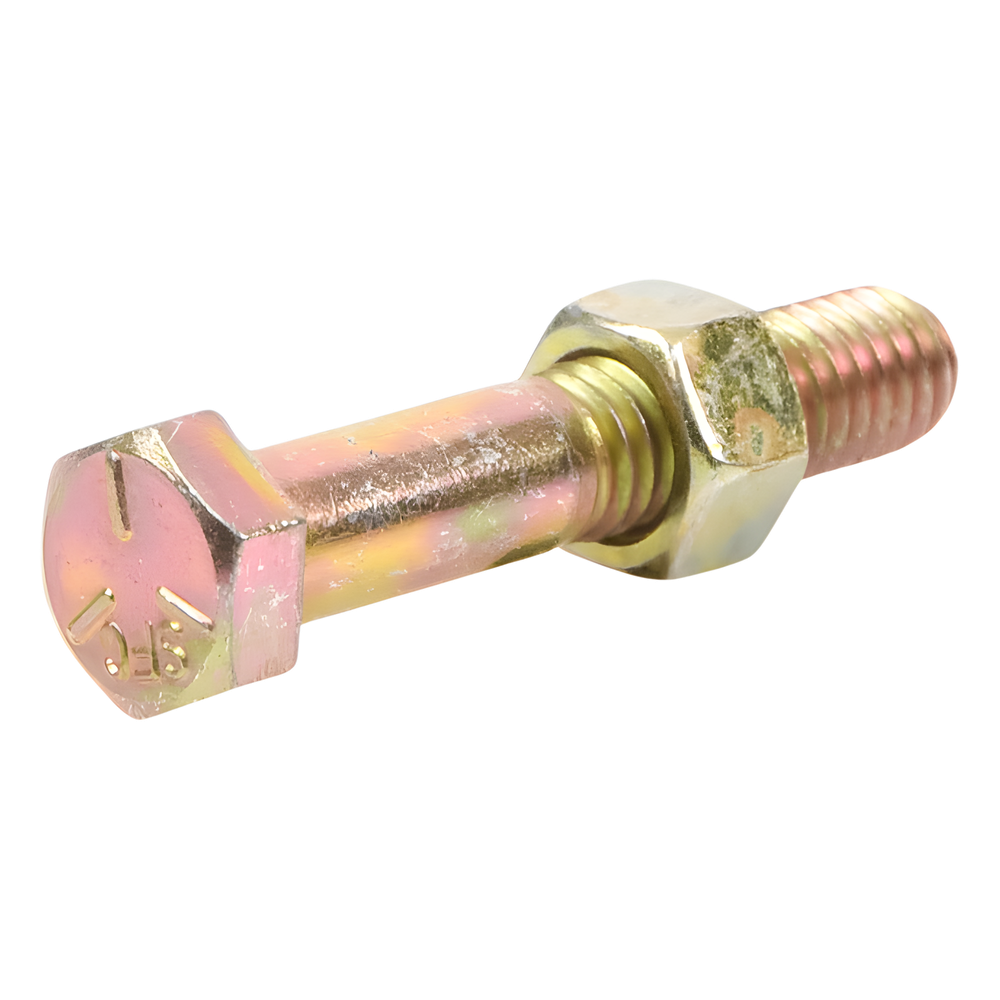 Paquete de 6 Tornillos Grado 5 con Tuercas Tropicalizadas de 3/8" x 2".
