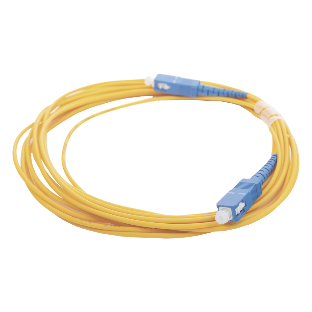 Jumper de Fibra Óptica Monomodo SC/UPC - SC/UPC Simplex, Color Amarillo, 5 Metros (16.40 Pies)