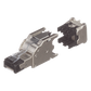 Plug RJ45 Blindado, Instalación Recta, Terminación en Campo Certificable, Compatible con Cat5e, Cat6 y Cat6A, Color Plata, Paquete de 10 Piezas